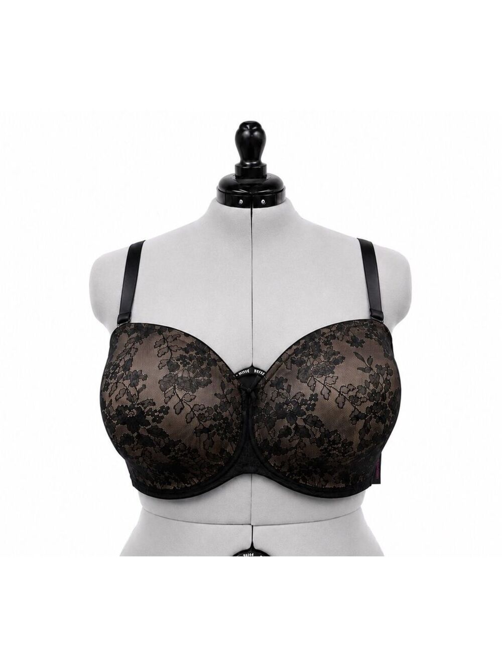 Curvy Couture Intimates Black Lace Underwire Bra w/ Removeable Straps (44G)